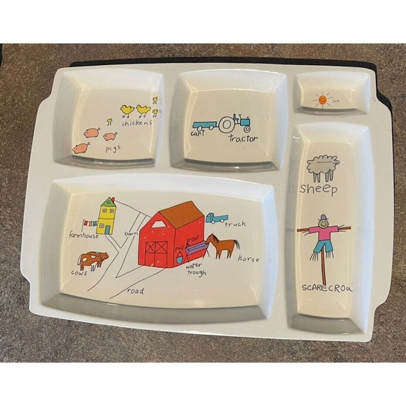 Other - Vintage Anacapa 1987 Melamine Ware Children's Divided Plate Farm No. 905-2